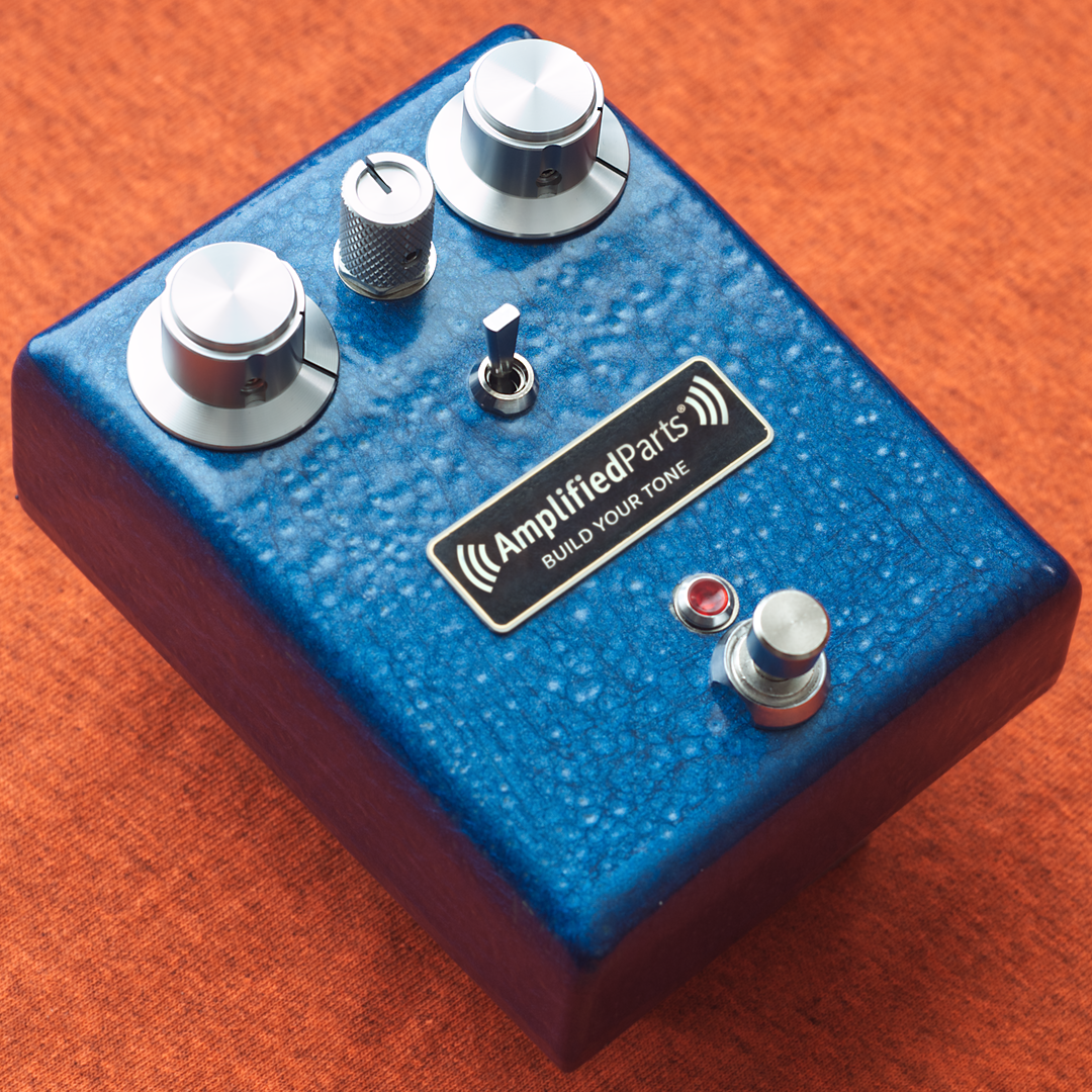 Stripboard Univox Super Fuzz clone in a YY enclosure with clipping