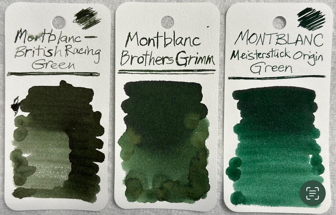 モンブランのグリーンのインク見本 : r/fountainpens
