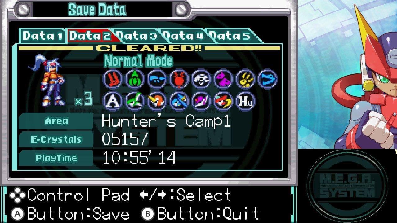 Beat three games in Megaman Zero/ZX collection: ZX, Zero1 (both