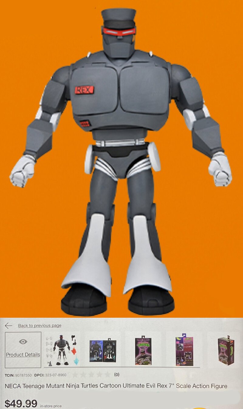 NECA Teenage Mutant Ninja Turtles Cartoon Ultimate Evil Rex Figure