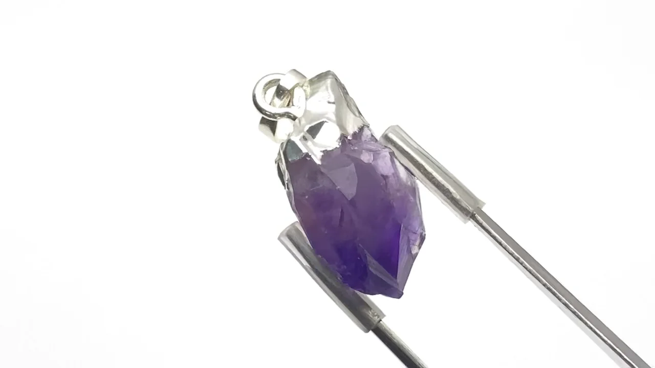 アメジスト（紫水晶） ポイント ラフロックタンブル ペンダントトップ