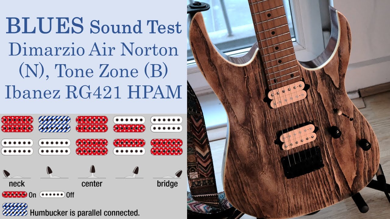 Ibanez RG Dimarzio Air Norton / Tone Zone Blues Demo