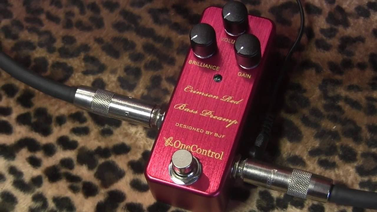 One Control CRIMSON RED BASS PREAMP mini pedal demo on guitar