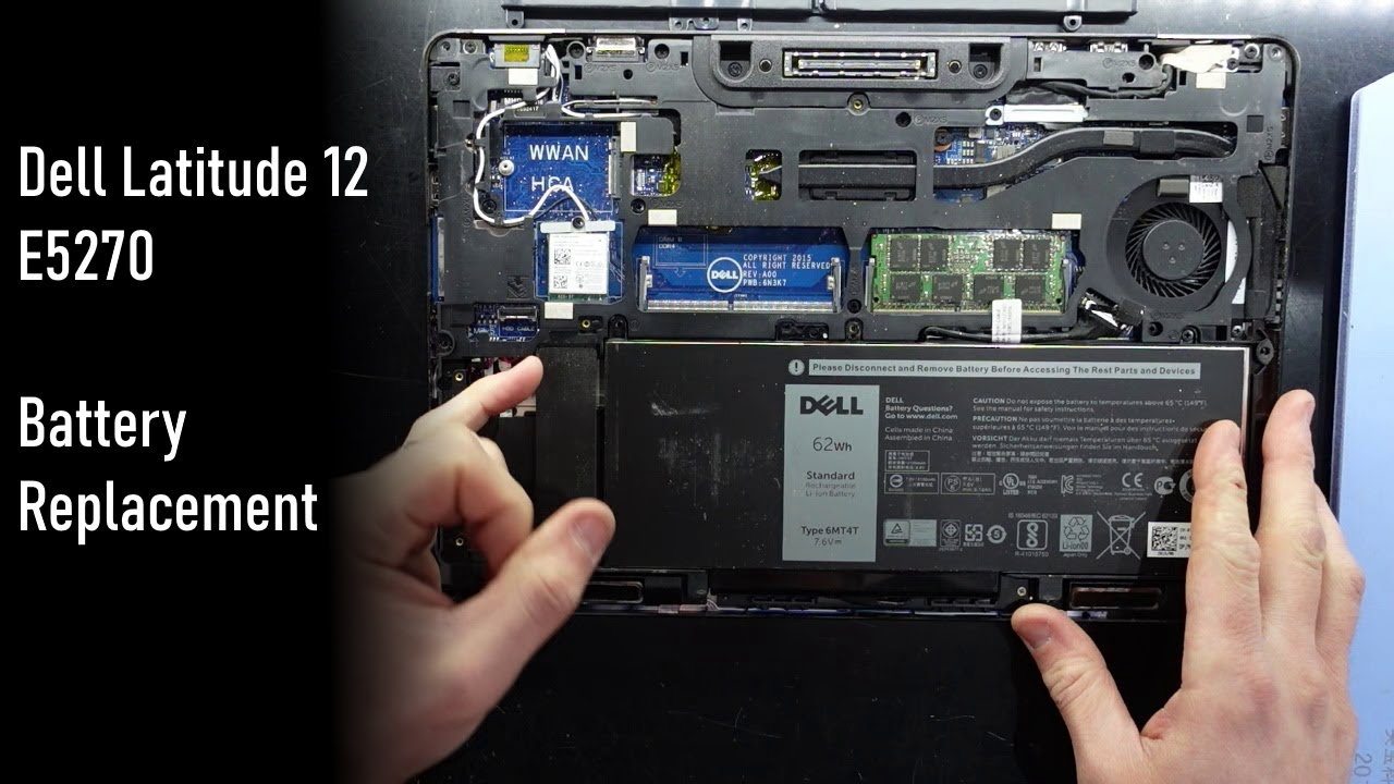 Dell Latitude 12 E5270 Battery replacement - YouTube