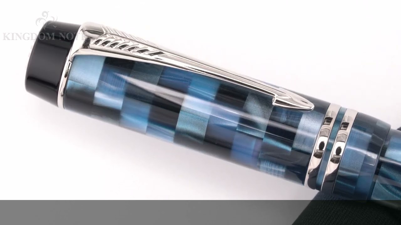 Parker パーカー 万年筆 デュオフォールド K18 F Cチェックブルー