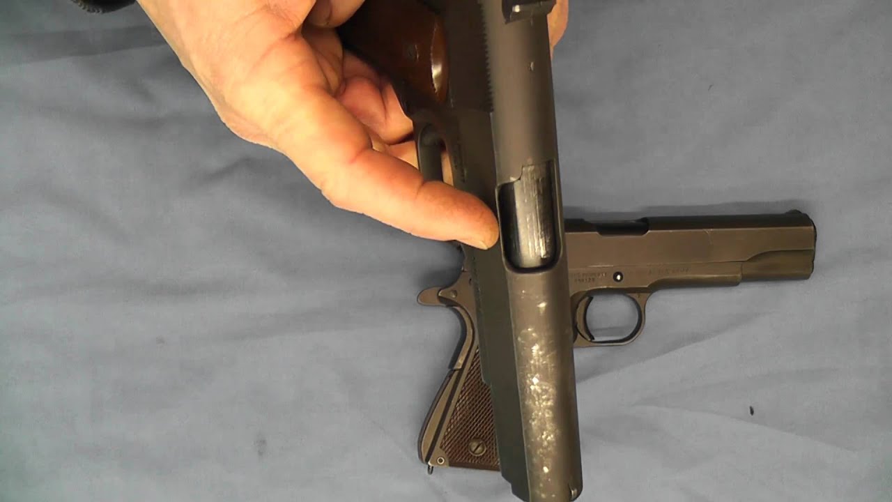 WW 2 Ithaca Model 1911A1 Pistol .45 acp - YouTube