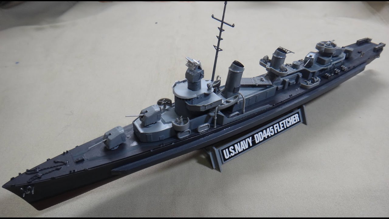 TAMIYA 1/350 Fletcher (ESP8266でRC化) VS I-19 - YouTube