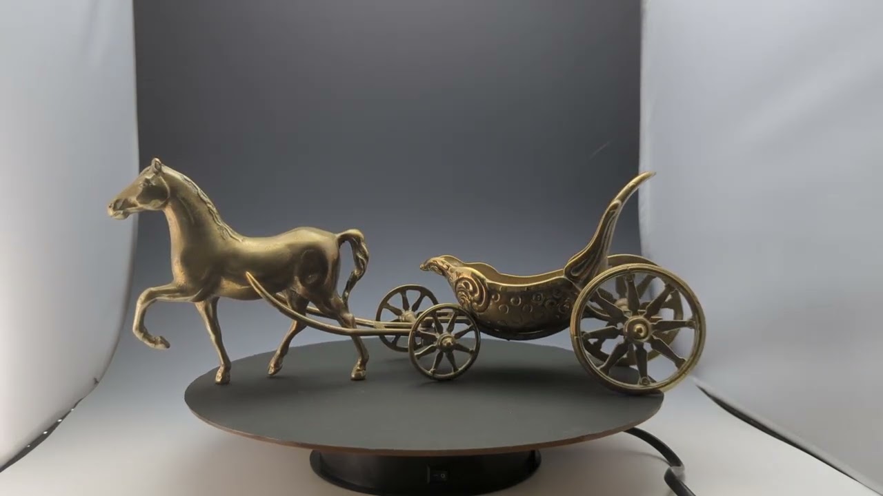 英国ヴィンテージ 真鍮製 馬と馬車 オブジェ 1075g - SILVER-LUG