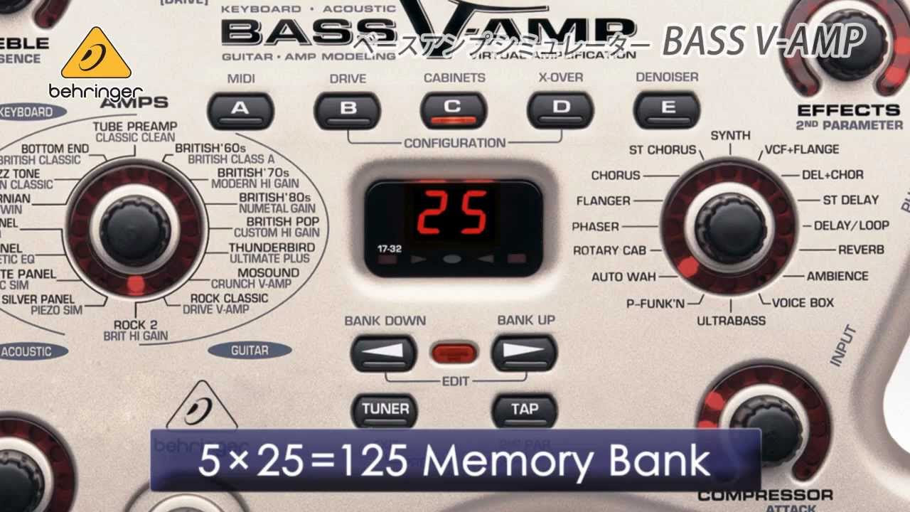 BEHRINGER / ベースアンプシミュレーター BASS V-AMP - YouTube