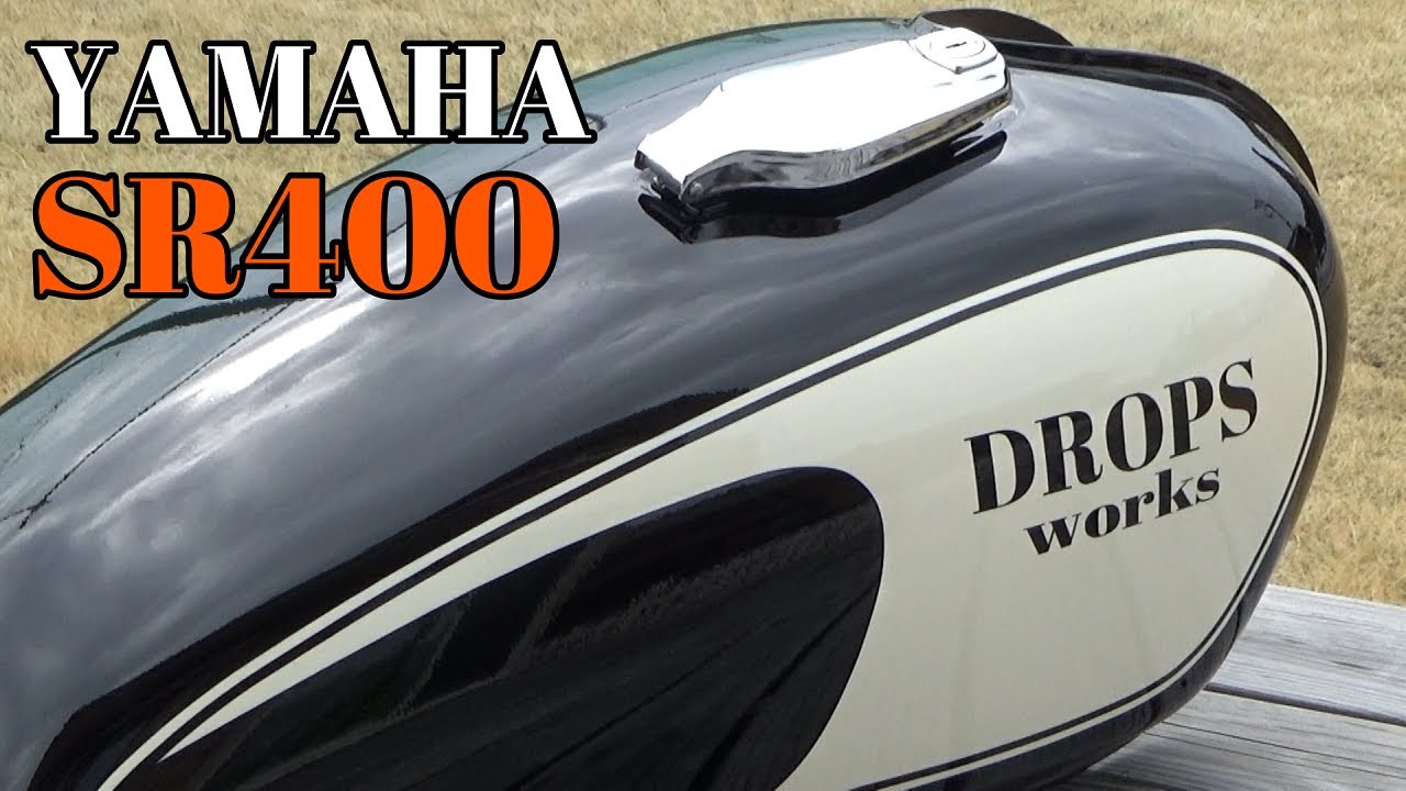 SR400 ガソリンタンク マットブラック レッド＆ブラック 自家塗装