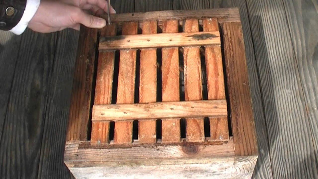 スノコ板と天井板を取り付け【日本蜜蜂の重箱式巣箱】 - YouTube