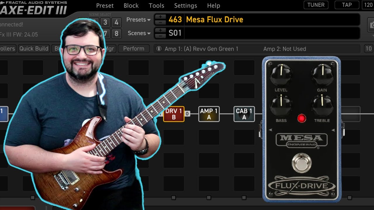 Drives Of the Axe Fx III: Mesa Boogie Flux Drive - YouTube