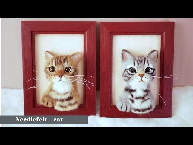 羊毛フェルトを使用サバトラ、キジトラの制作過程vol36】#craft