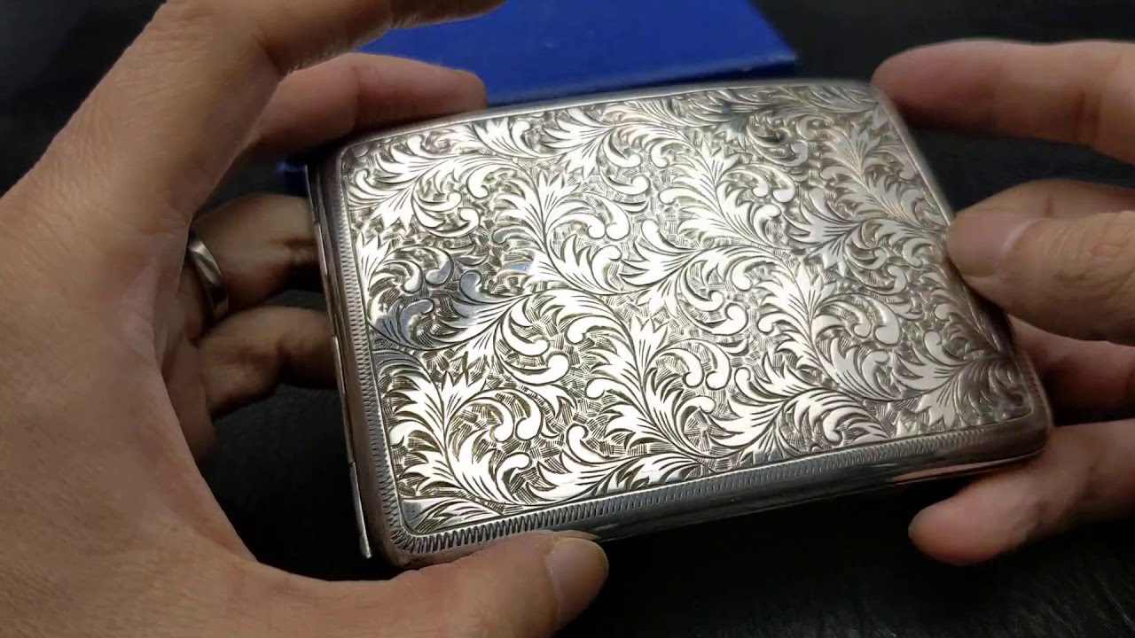 純銀 シガレットケース 菊紋 シガレットケース 菊紋 煙草ケース