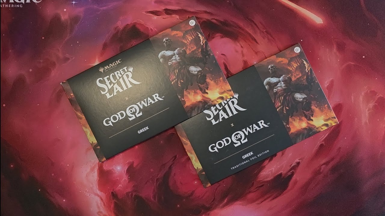Secret lair God of War Greek non- and foil unboxing & comparison