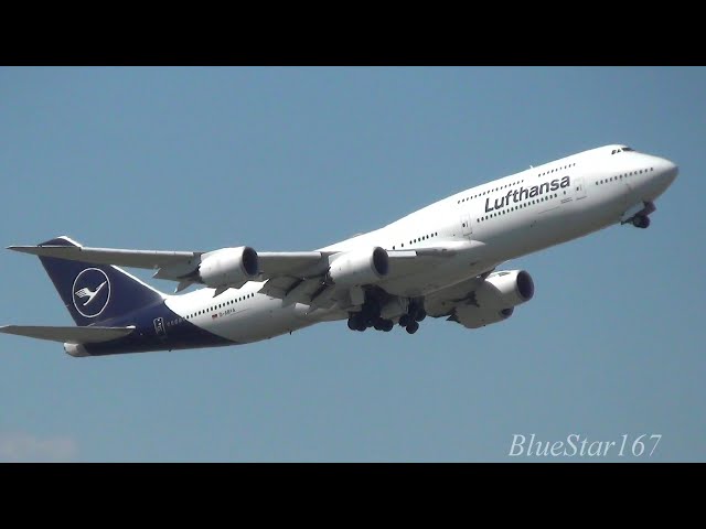 Lufthansa Boeing 747-8I (D-ABYA) takeoff from FRA/EDDF (Frankfurt