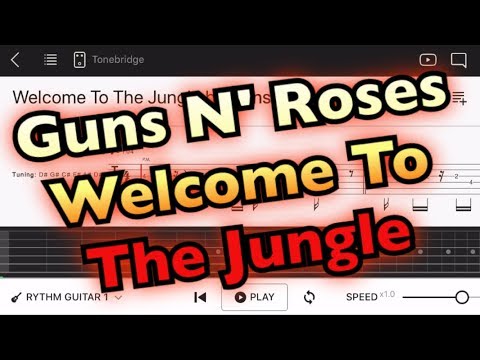 TAB】‪Guns N' Roses - Welcome To The Jungle‬【エレキギター中級者用