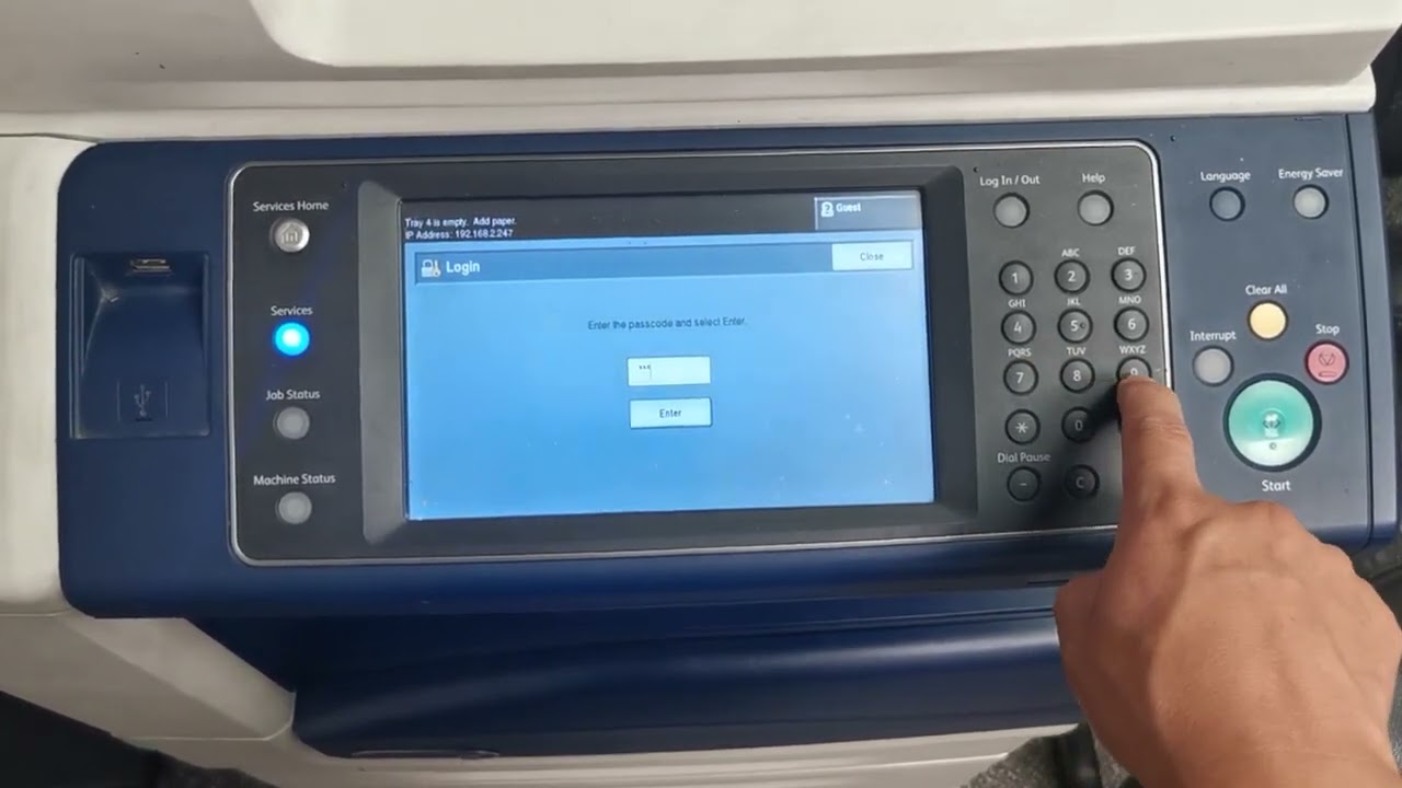 The printer (xerox 75xx 78xx) can not go to sleep mode - YouTube