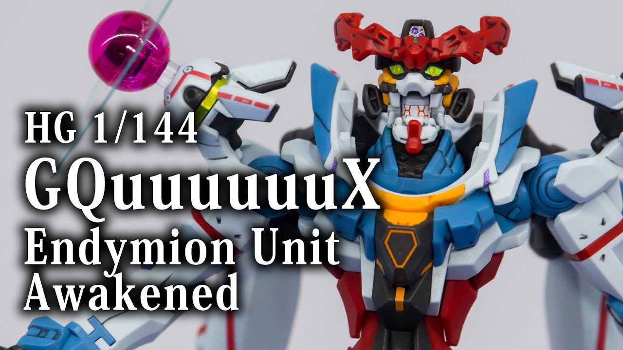 HG 1/144 GQuuuuuuX (エンディミオン・ユニット覚醒時) display - YouTube