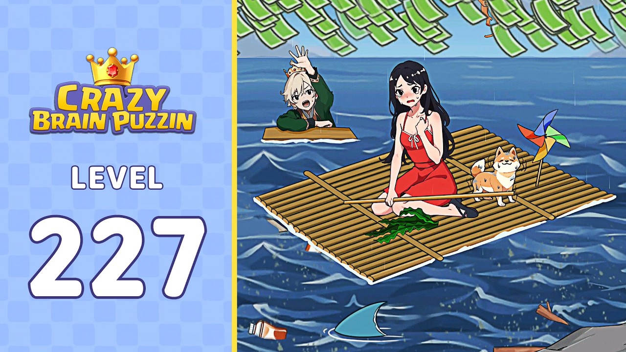 Crazy Brain Puzzle Level 227 Girl Adrift | Every Puzzle Solved