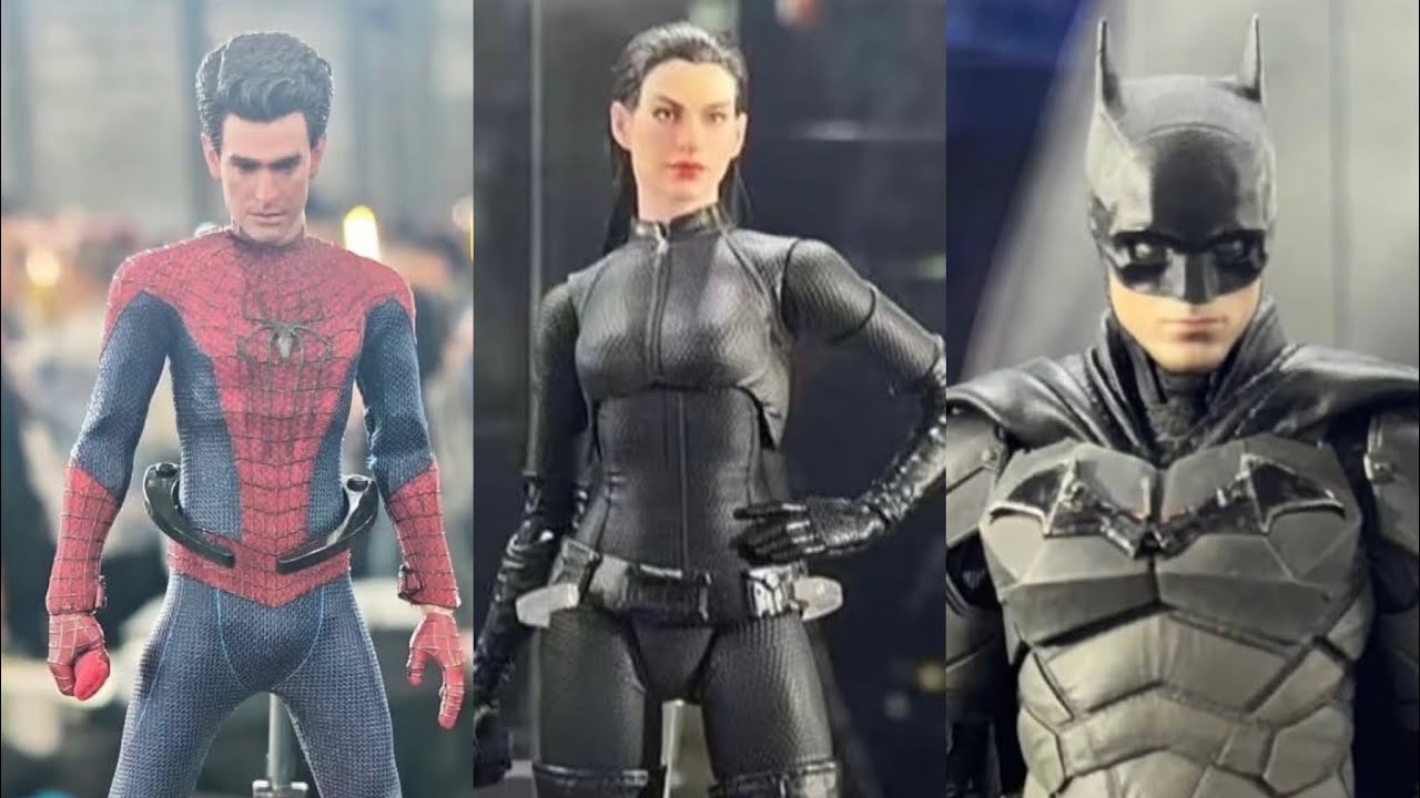 New Spider-Man, Bat, Catwoman action figures on display Dbtoys