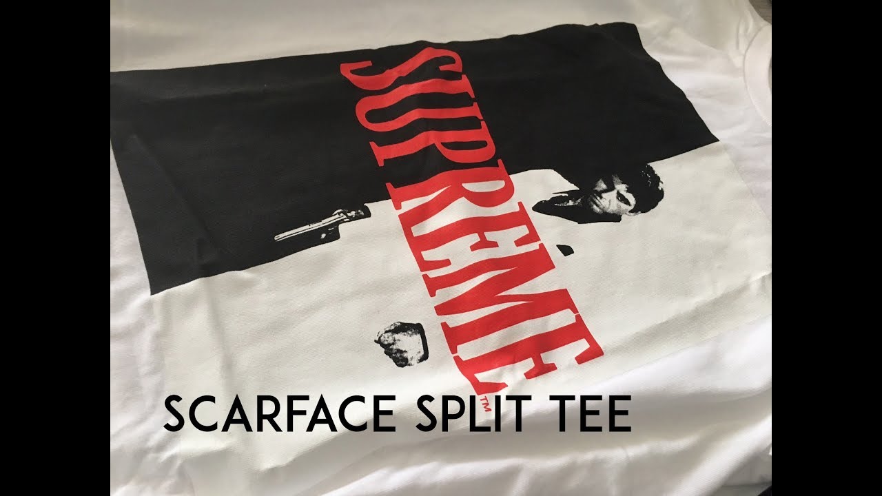 SUPREME SCARFACE SPLIT TEE REVIEW - YouTube