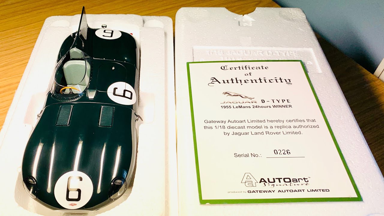 Unboxing My 1955 Le Mans Jaguar D-Type 24hours Winner by AUTOart