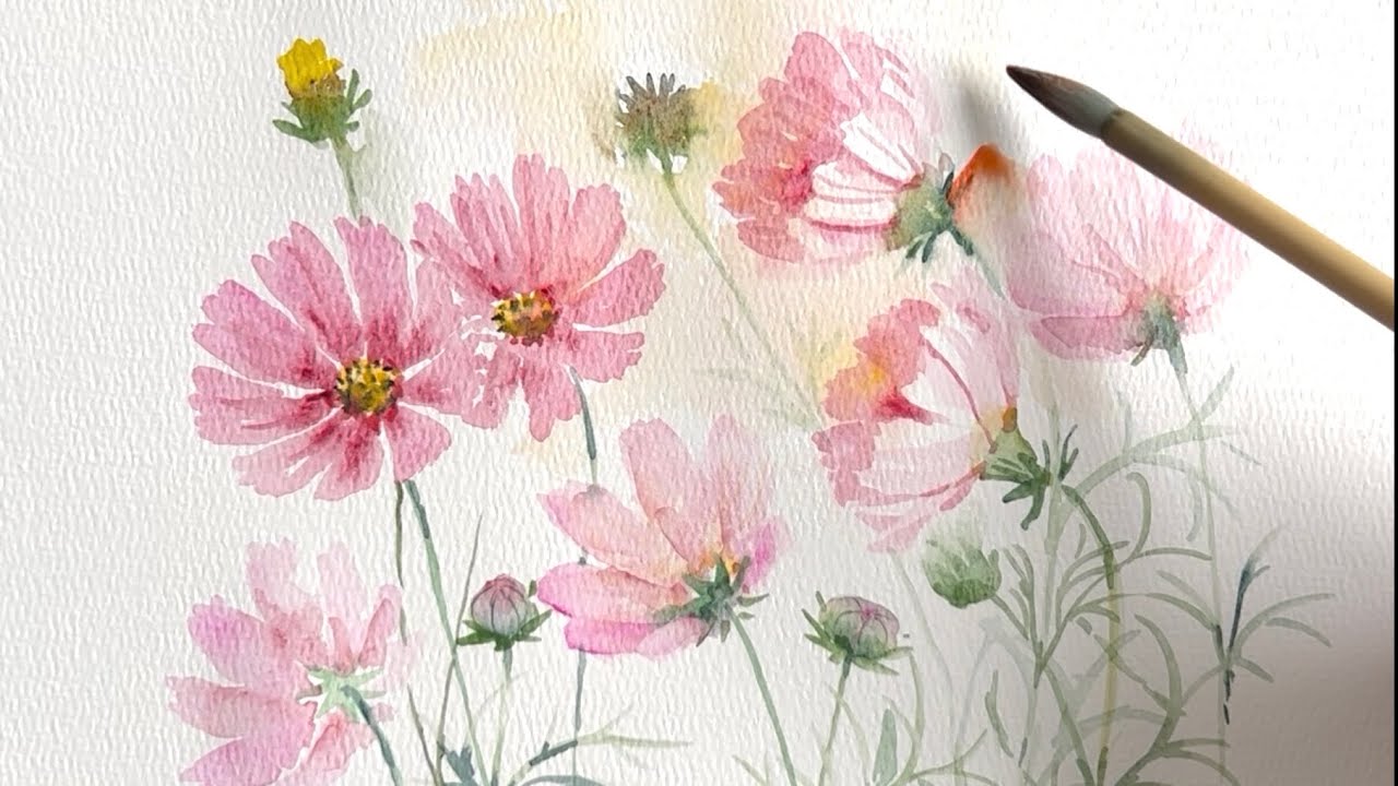 抽象的な花の水彩画 KUSAMA 抽象的な花の水彩画 KUSAMA 抽象的な花の