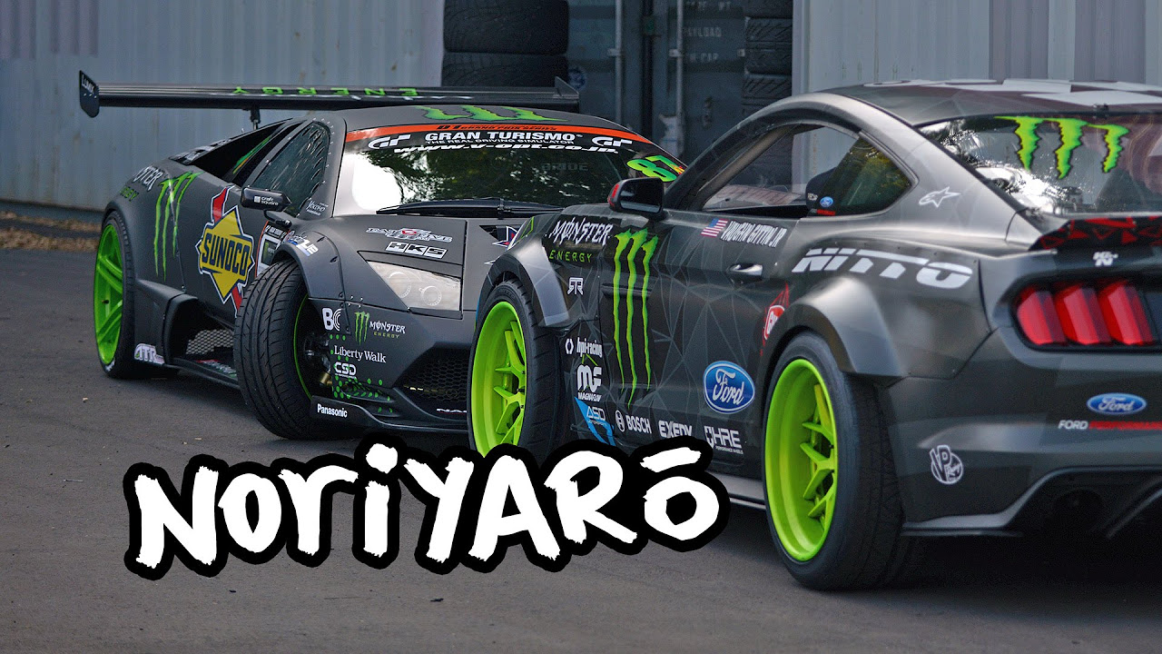 Monster Lamborghini and Mustang drift cars. Daigo Saito workshop