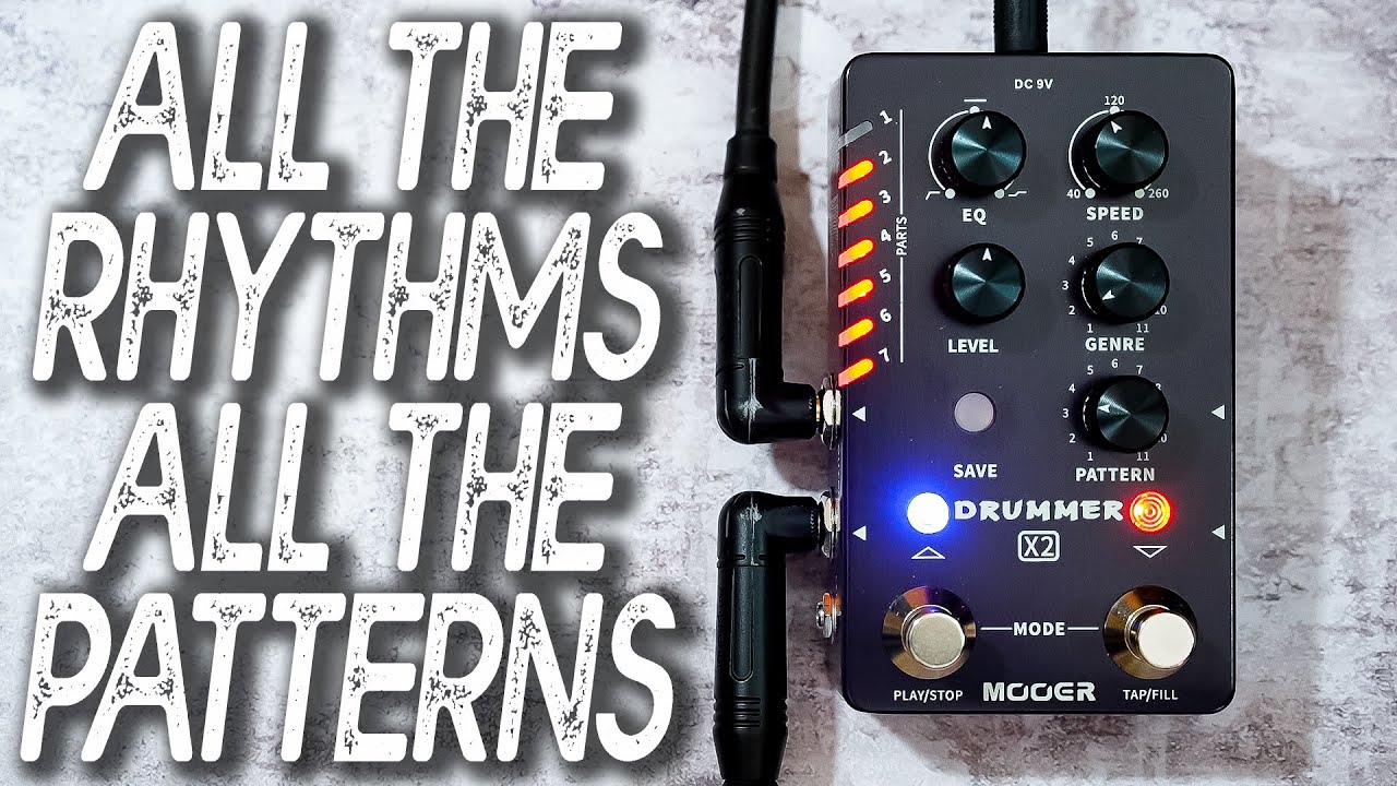 MOOER Drummer X2 // ALL THE RHYTHM GENRES and PATTERNS [NO TALK