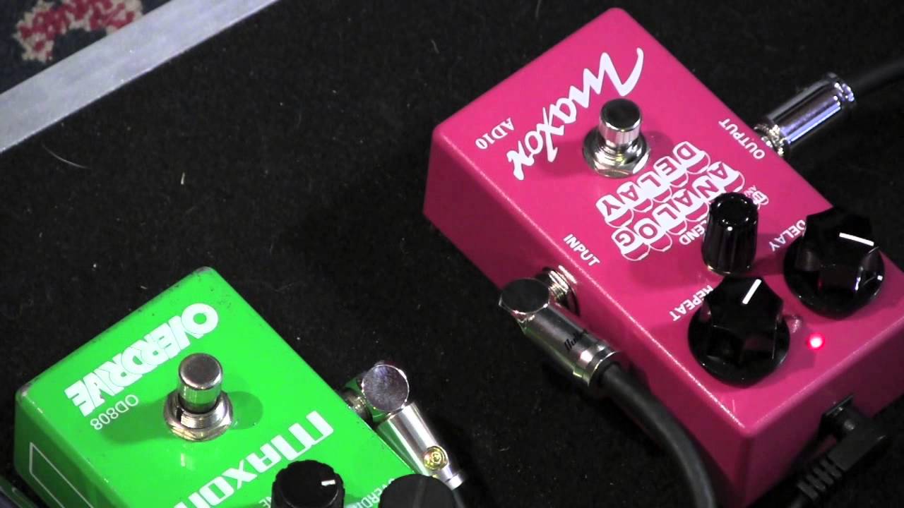 MAXON AD10 Analog Delay guitar pedal demo with Gibson SG & OD808