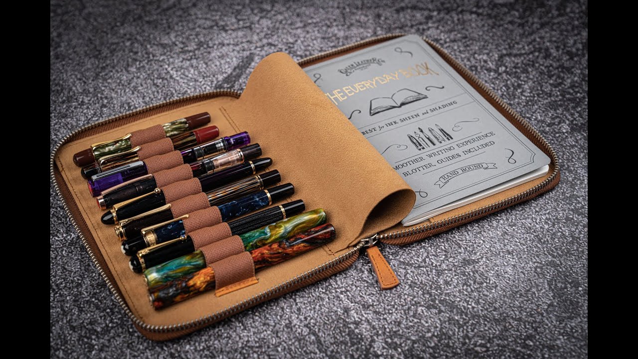 ガレンレザー 10本差しジップペンケースクレイジーホース ブラウン GA