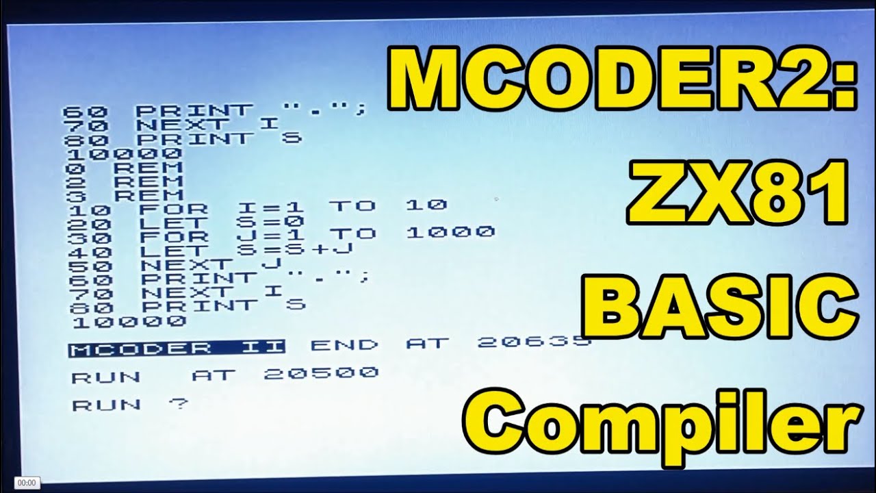 MCODER2: a BASIC Compiler for the ZX81: - YouTube