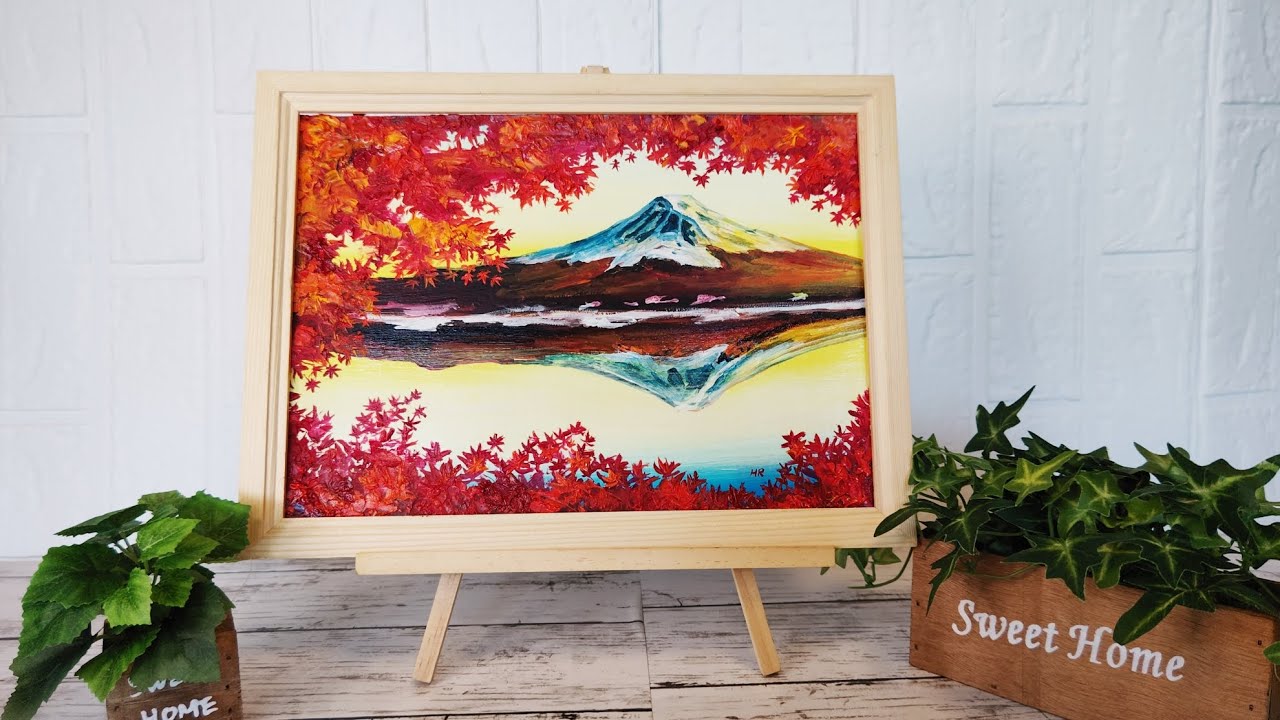 絵画原画油彩画油絵一点物アート作品自作の絵風景画「二上山」