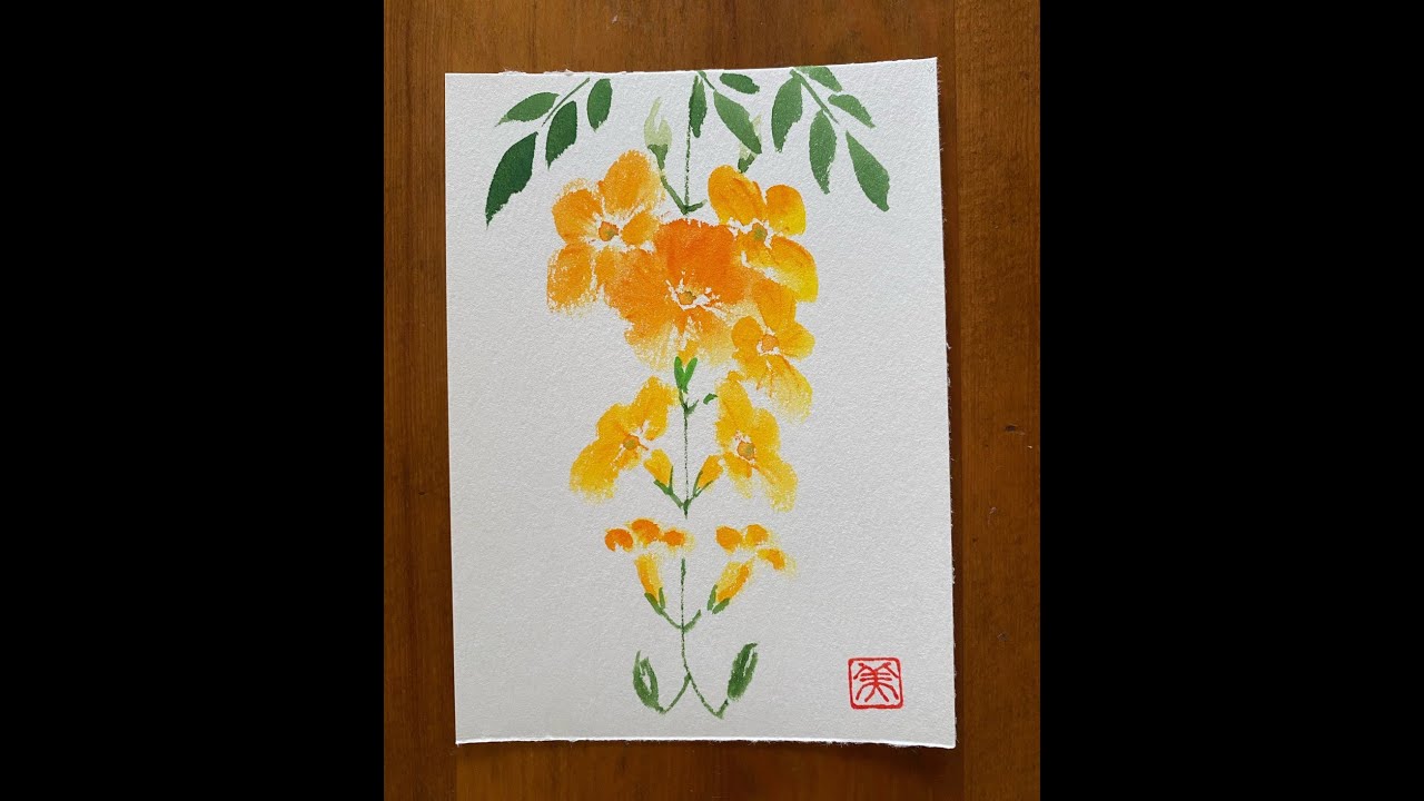 マツモトヨーコ ドローイング 絵画 朝顔 ハガキサイズ 202th.マツモト