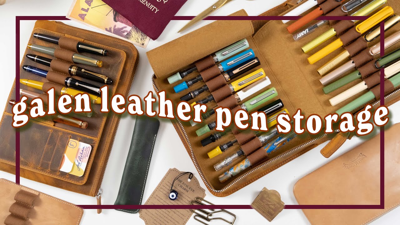 Galen Leather Co. Pen Storage | 40 Slots Pen Case & Writer's Bank