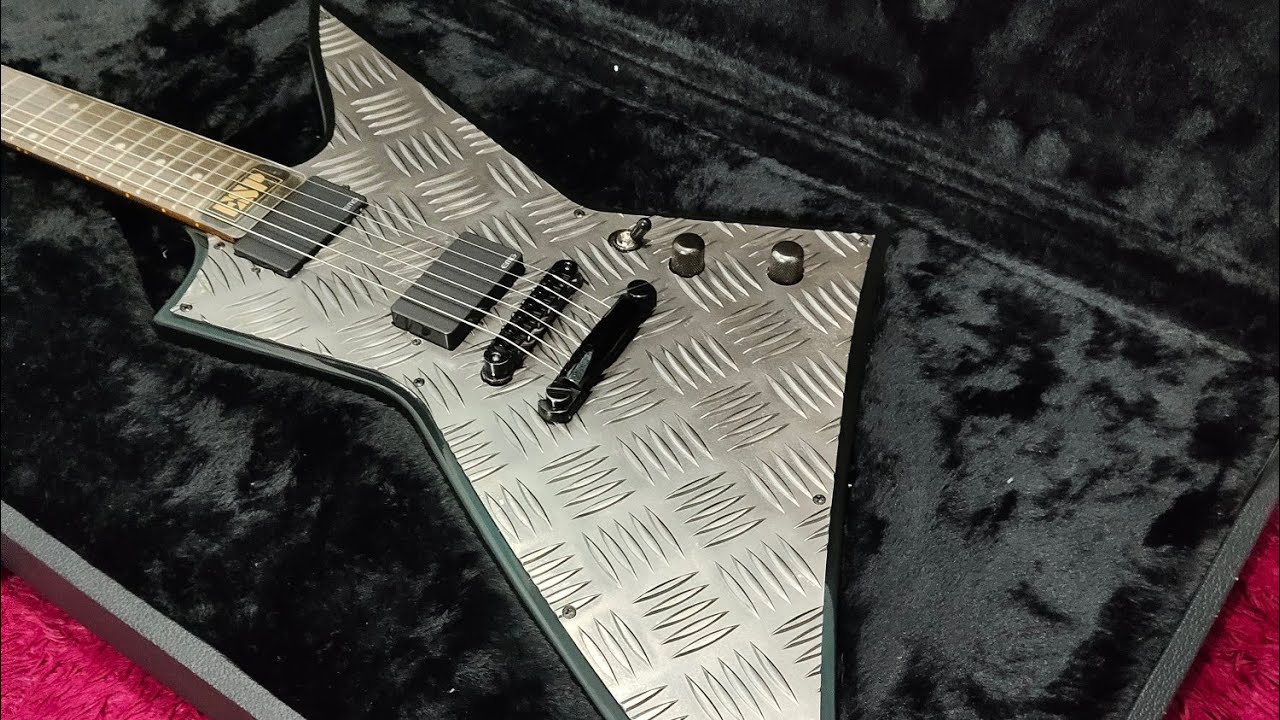 ESP EX Explorer Diamond Plate / Black Guitar - YouTube