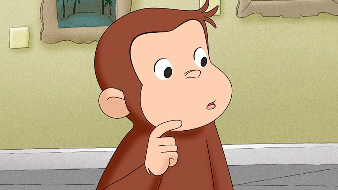 黒い概念系猿になってしまったおさるのジョージのイラスト 黒い概念