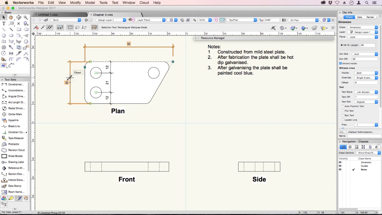 2017 Vectorworks Fundamentals - Dimensioning - YouTube