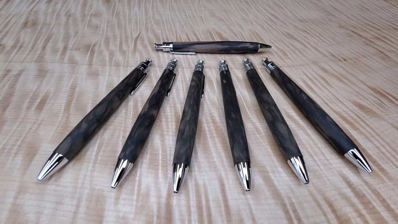 黒柿 孔雀杢のルーチェペン - YouTube