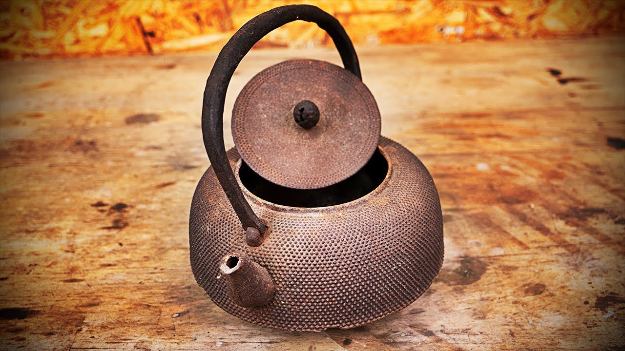 龍文堂造安之介造鉄瓶骨董品時代物名人横在名右読み注ぎ口小