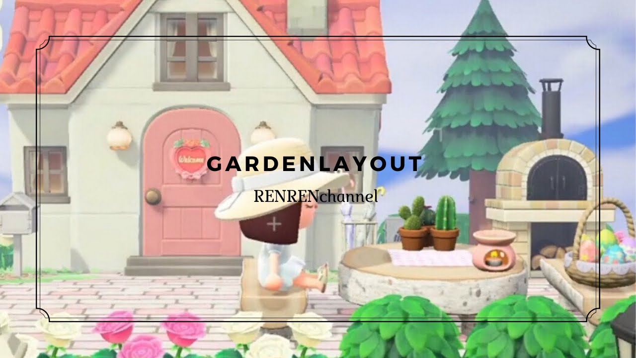 あつ森】秘密のプライベート付きかわいいピンク色のお庭づくり - YouTube