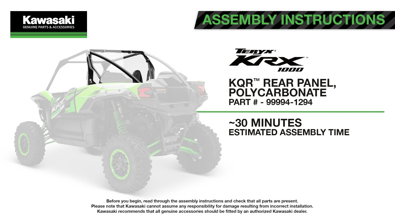 99994-1294 KQR™ Rear Panel, Polycarbonate - Installation Video