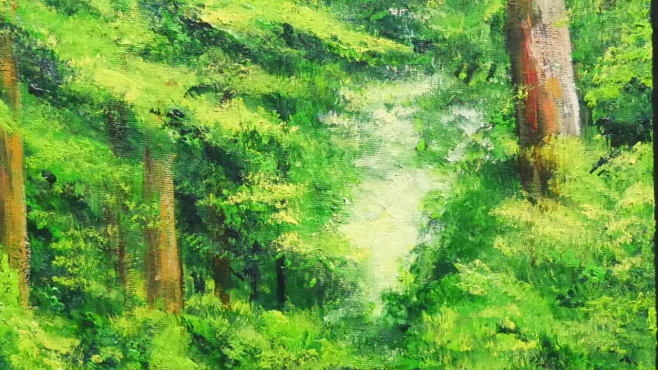 油絵 風景画 『森と雲』 F12号(50x60cm) 油絵 森の収穫祭 F12 油絵