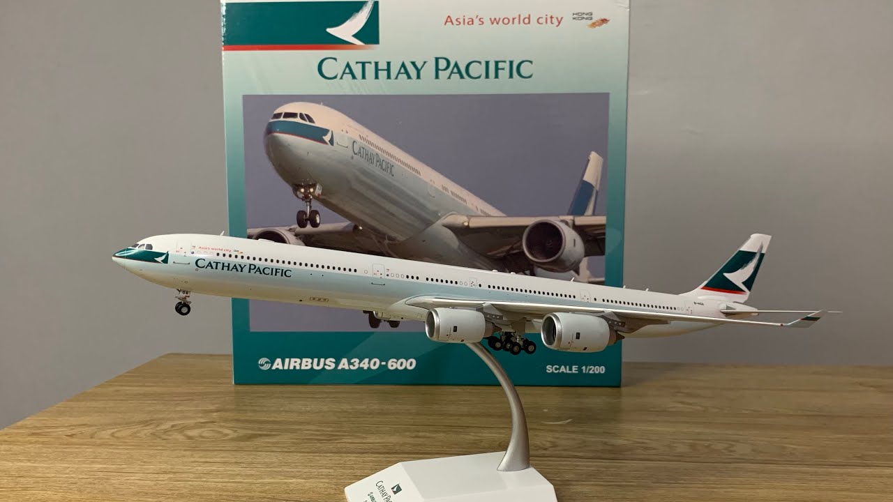 模型開箱】 Cathay Pacific A340-600｜B-HQA｜jc wings 1/200 - YouTube
