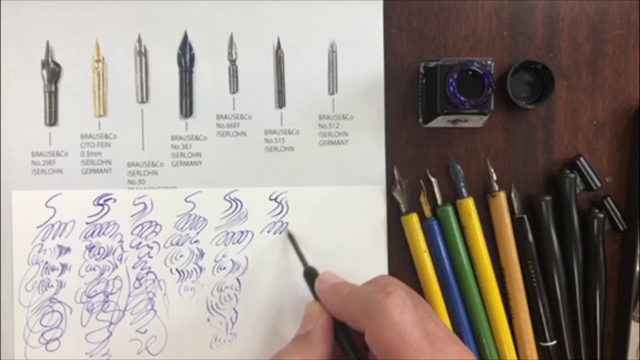 ペン先紹介「ブラウゼ」7種 [BRAUSE]の描き味について - YouTube