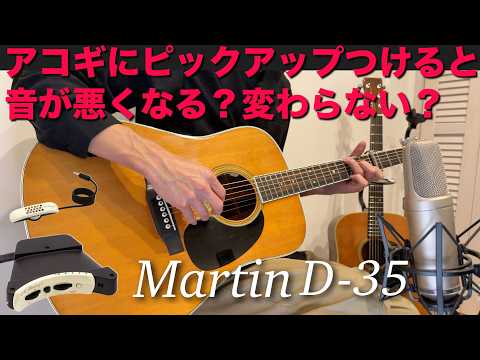 Acoustic guitar sound get worse with pickup? 2種類のピックアップで