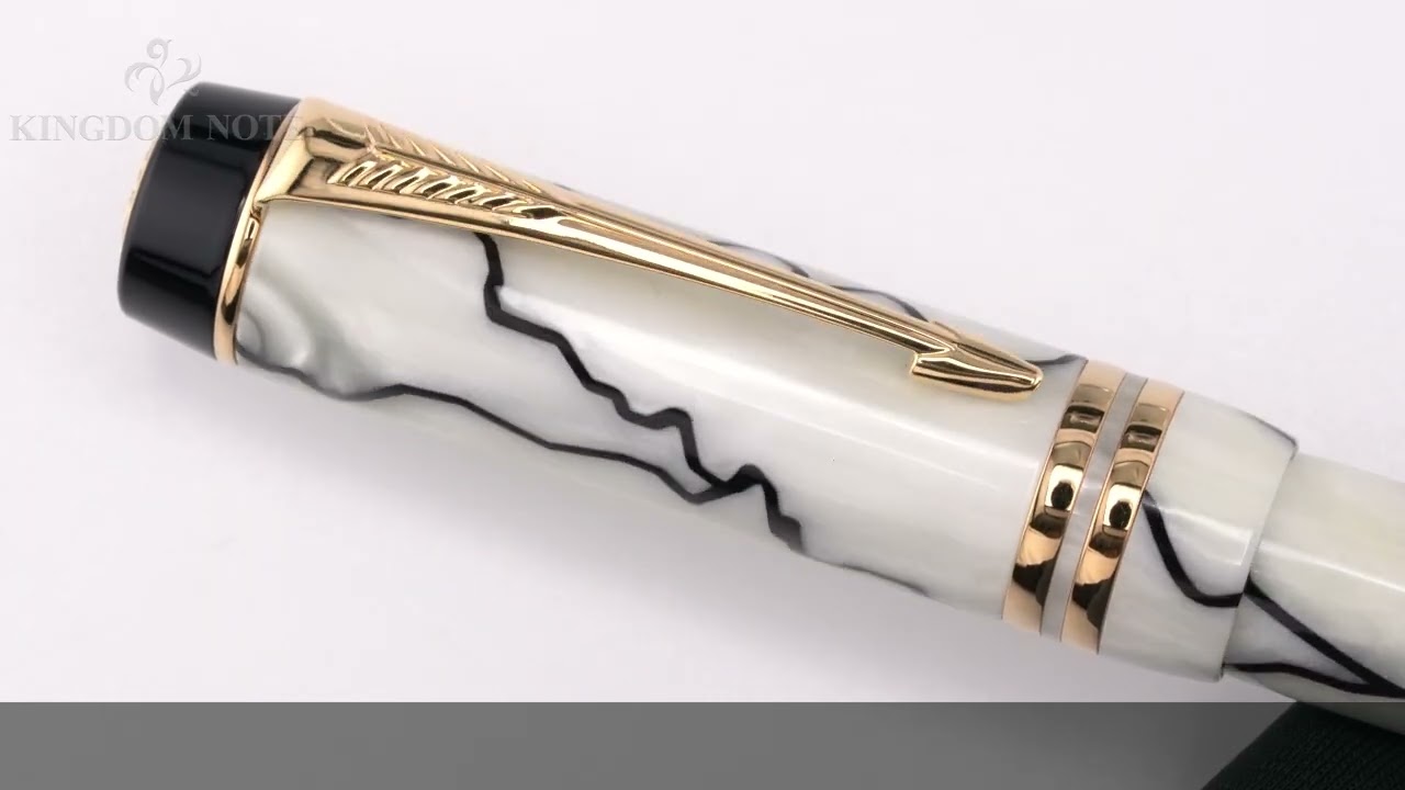 PARKER パーカー 万年筆 デュオフォールド パール&ブラックGT