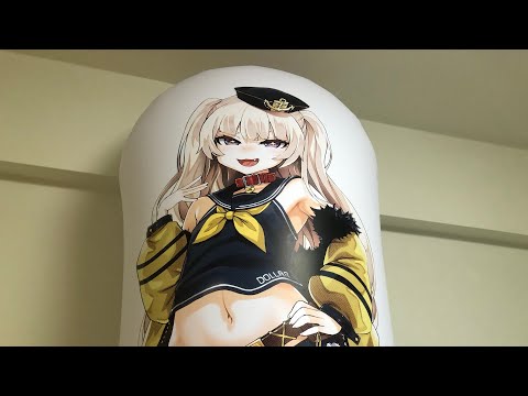 C98】Yoster 等身大エアPOPスタンド Feat.朝凪(バッチ) 膨らまし - YouTube