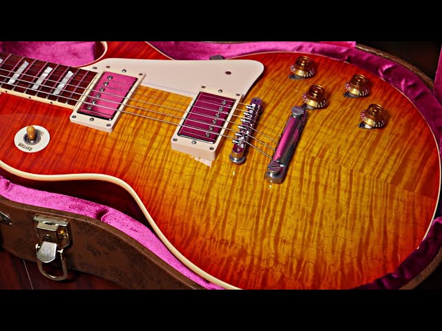 中華製レスポールオレンジ 控え目な虎杢 ロゴはUSメーカーのものに見え